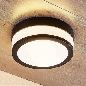 Stropní svítidlo Lindby Flavi, Ø 23 cm, černé, sklo, IP44, E27