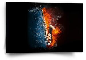 Sablio Obraz Ohnivý saxofon - 60x40 cm
