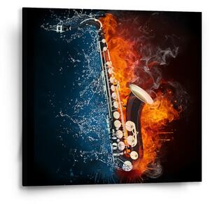 Sablio Obraz Ohnivý saxofon - 50x50 cm