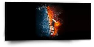 Sablio Obraz Ohnivý saxofon - 110x50 cm