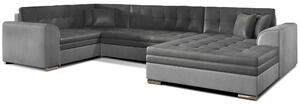 Rozkládací sedací souprava do U ZEPHYR - tmavě šedá / světle šedá, pravé provedení
