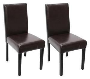 Jídelní židle Litta (SET 2 ks), tmavé nohy - Hnědá