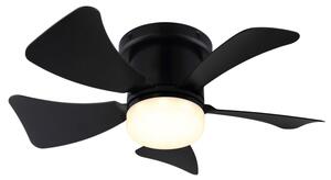 ZEVENTI - LED Stmívatelný stropní ventilátor MUNDAKA LED/10W/230V černá + DO