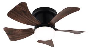 ZEVENTI - LED Stmívatelný stropní ventilátor MUNDAKA LED/10W/230V hnědá + DO
