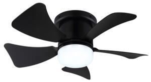ZEVENTI - LED Stmívatelný stropní ventilátor MUNDAKA LED/10W/230V černá + DO