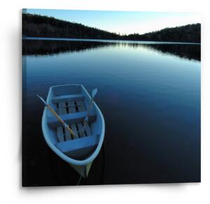 Sablio Obraz Loďka na jezeře - 110x110 cm