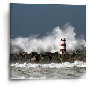 Sablio Obraz Maják ve vlnách - 50x50 cm