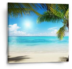 Sablio Obraz Pláž s palmami - 50x50 cm