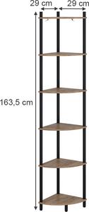 Rohová police Vicco Bivio Zlatý dub power/antracit 29 x 163.5 cm se 6 úložnými přihrádkami, Model 57475