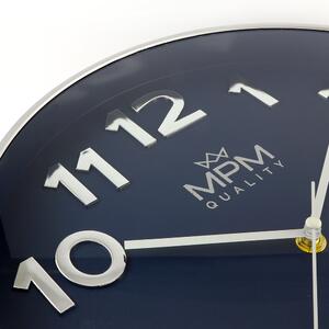 Designové plastové hodiny tmavě modré MPM Silver Line