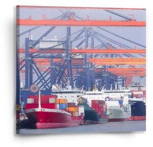 Sablio Obraz Lodě v přístavu - 50x50 cm