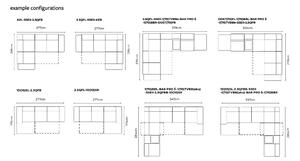 Gala Collezione Sedací souprava BELLUNO (modulová) Tvar: Levá, Rozměr: Tvar L 218x277 cm, Potah: Látka kategorie A