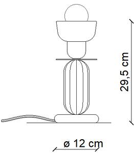 Ferroluce Stolní vintage lampa BERIMBAU, v. 29,5 cm, 1xE27 Barva stínidla: Zelená
