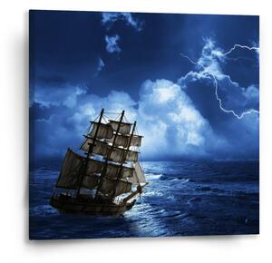 Sablio Obraz Loď v bouřce - 50x50 cm