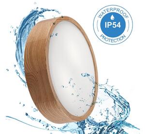 Koupelnové stropní svítidlo OAK 3xE27/15W/230V dub pr. 37 cm IP54
