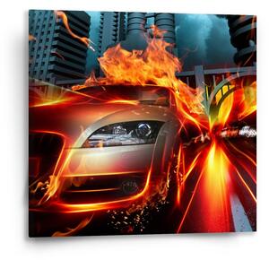 Sablio Obraz Auto v plamenech - 50x50 cm