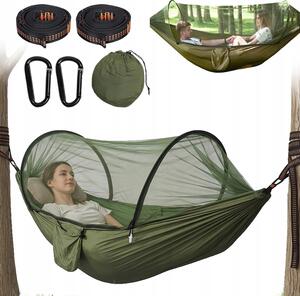 Houpací síť bez tyče Trizand zelená 250 kg 280 x 140
