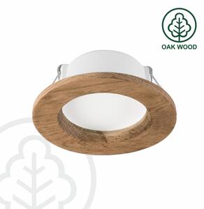LED Podhledové svítidlo WOODY SPOT LED/5,5W/230V 4000K ořech pr. 10 cm