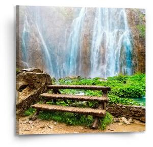Sablio Obraz Posezení u vodopádu - 110x110 cm