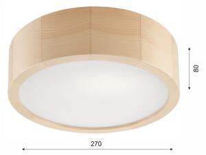 Koupelnové stropní svítidlo NATURAL 2xE27/15W/230V IP54 borovice pr. 27 cm
