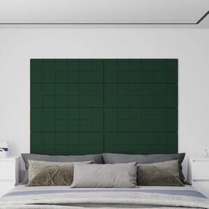 Nástěnné panely 12 ks tmavě zelené 90 x 30 cm textil 3,24 m²