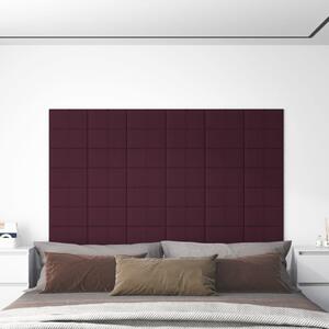 Nástěnné panely 12 ks fialové 30 x 15 cm textil 0,54 m²