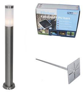 Moderní venkovní sloupková lampa ocel s opálovým sklem 80 cm IP44 - Rox