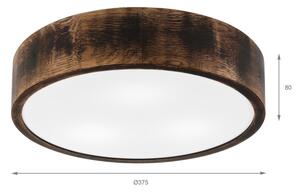 Koupelnové stropní svítidlo OAK SMOKY 3xE27/15W/230V IP54 pr. 37,5 cm dub/hnědá
