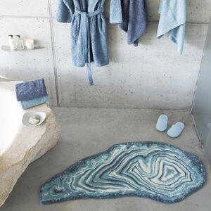 Modrá koupelnová předložka z egyptské bavlny MINERAL