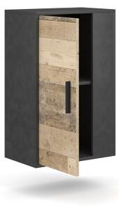 Obývací stěna BRICK 204x150x36 cm hnědá/černá