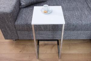 Příruční stolek SIMPLE 60 cm – bílá, stříbrná