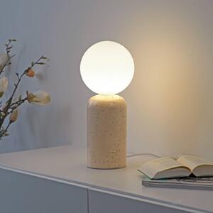 Schöner Wohnen stolní lampa Traventa, béžová/bílá, G9, Krémová / jantar, Obývací pokoj / jídelna, Beton, Středozemní