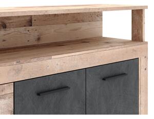 Komoda RUNA 190x96x32 cm světle hnědá/antracit