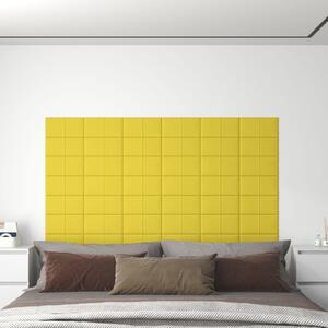 Nástěnné panely 12 ks světle žluté 30x15 cm textil 0,54 m²