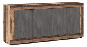 Komoda RUNEA 180x86x42 cm tmavě hnědá/antracit