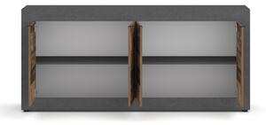 Komoda RUNEA 180x86x42 cm tmavě hnědá/antracit
