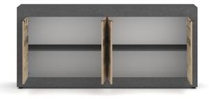 Komoda RUNEA 180x86x42 cm světle hnědá/antracit