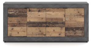 Komoda RUNEA 180x86x42 cm tmavě hnědá/antracit
