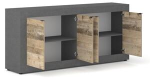 Komoda RUNEA 180x86x42 cm světle hnědá/antracit