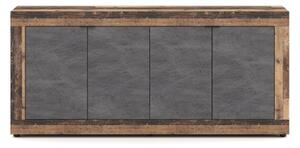 Komoda RUNEA 180x86x42 cm tmavě hnědá/antracit