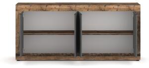Komoda RUNEA 180x86x42 cm tmavě hnědá/antracit