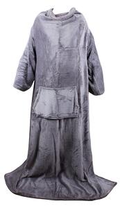 Verk 24306 Fleecová deka s rukávy 200 x 140 cm šedá