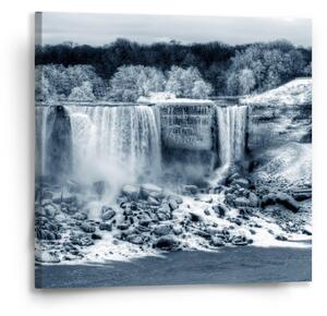 Sablio Obraz Černobílý vodopád - 50x50 cm