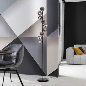 Schöner Wohnen Stojací lampa Dubai, kouřové sklo, 9 žárovek, G9, Černá, Obývací pokoj / jídelna, kov, Moderní