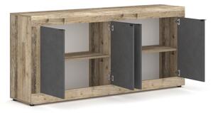 Komoda RUNEA 180x86x42 cm světle hnědá/antracit