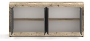 Komoda RUNEA 180x86x42 cm světle hnědá/antracit