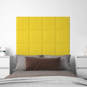 Nástěnné panely 12 ks světle žluté 30x30 cm textil 1,08 m²