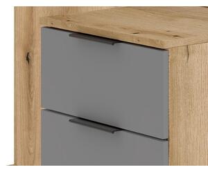 Předsíňová stěna se zrcadlem SVEN 100x204x40 cm hnědá/grafit
