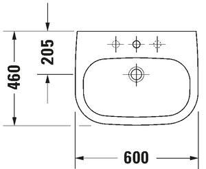 Duravit 23106000002 - Závěsné umyvadlo D-CODE 60x46 cm keramika/lesklá bílá