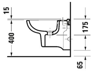 Duravit 22371500002 - Závěsný bidet D-CODE keramika/lesklá bílá